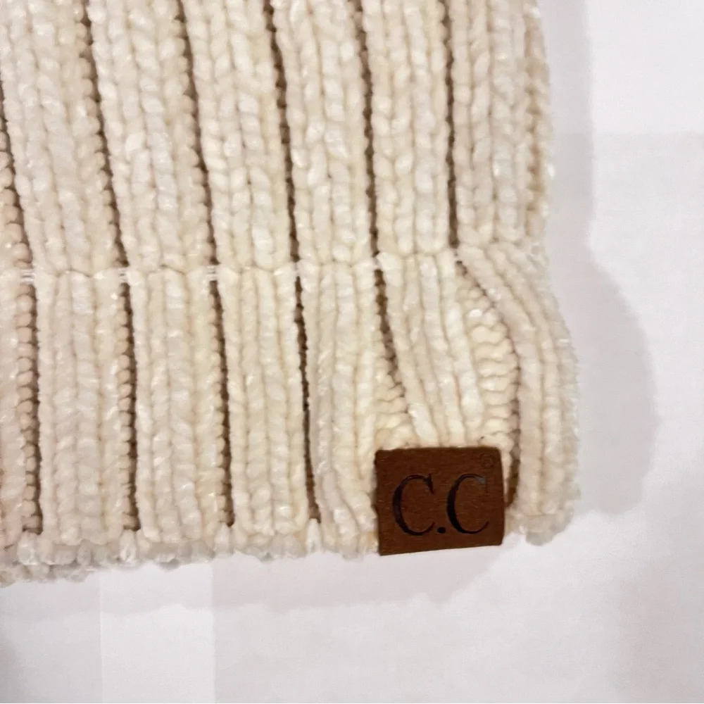 C.C Cream Natural Polyester Beanie Cap